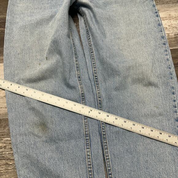 Vintage 90s Levis 550 Light Wash Blue Mens 38x32 Relaxed Taper Jeans Red Tab USA - Picture 6 of 12